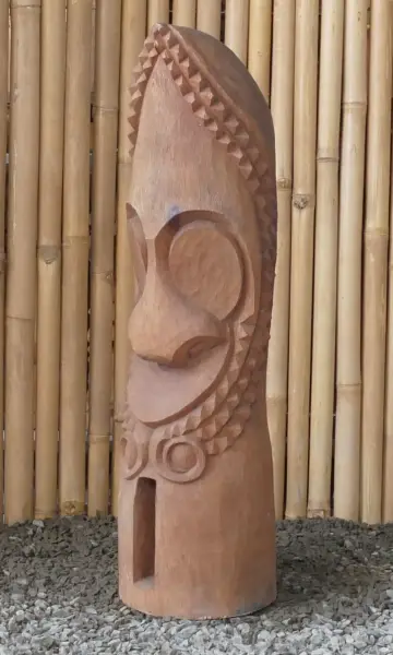 Artikelbild 3 des Artikels “Tiki Polynesische Statue aus Kokosnussholz, ca. 80cm hoch, Farbe natur/transparent, Ø ca. 18-28cm “